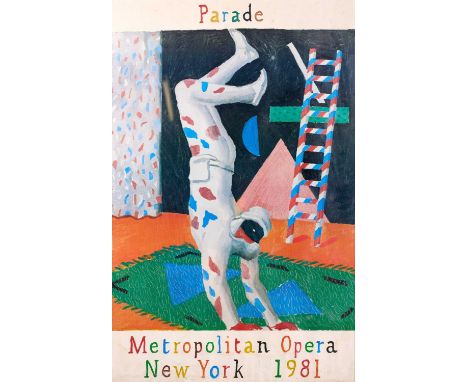 After David Hockney OM, CH, RA (b.1937) "Parade" Exhibition poster for the Metropolitan Opera, New York, 1981, 95cm by 60.5cm