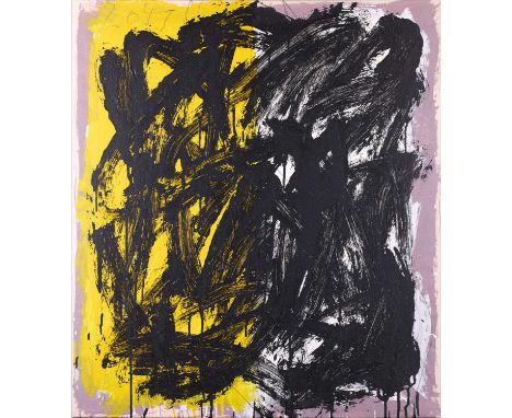 Bryan Illsley (b.1937)"First Refusal"Signed, inscribed and dated 2017 verso, oil on canvas, 86cm by 76.5cm