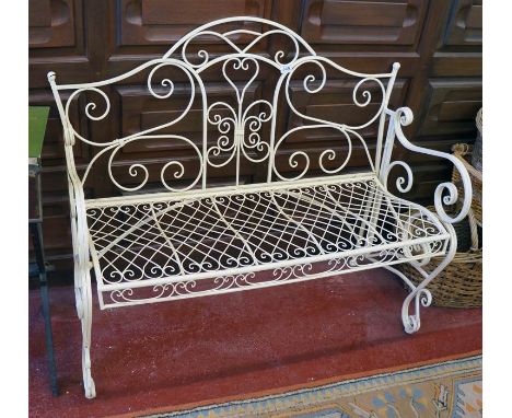 Folding metal garden bench