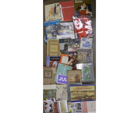 A collection of art books, including Peter Blake, John Constable, Surrealists, Greek Art, David Roberts, etc.