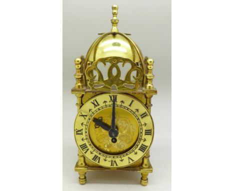 A Smiths lantern clock, 17.5cm