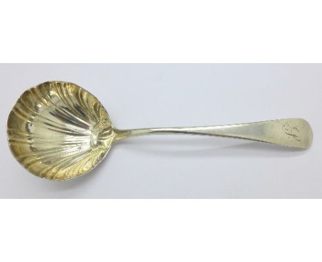 A Georgian silver ladle, 40.8g, worn London hallmark