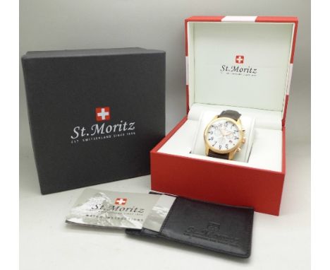 A Rotary St. Moritz Aviator Chronograph watch, with box and paperwork, mod. no. GS03609/18