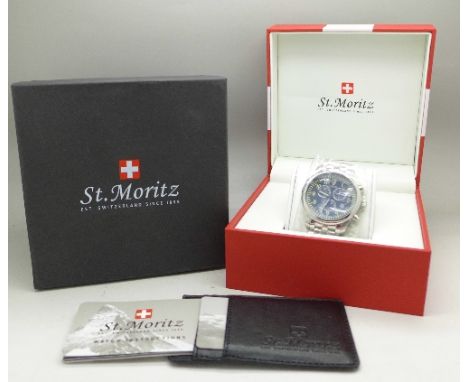 A Rotary St. Moritz Aviator Chronograph watch, with box and paperwork, mod. no. GS03620/19