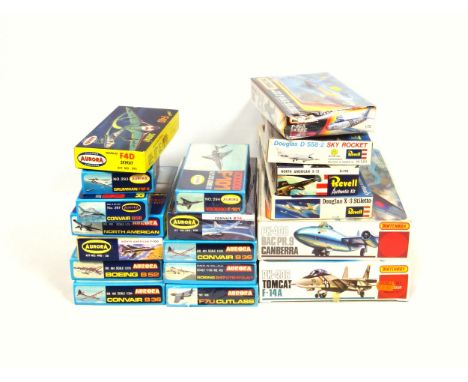 Matchbox 1/72 Scale PK-408 BAC/PR.0 Canberra model kit, PK-406 Tomcat F14A, F-86A Sabre, (shrink wrapped); Revell Douglas D.5