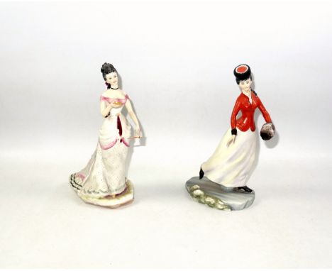 Two Royal Worcester figures titled 'Emily' and 'Rosalind', modelled by Ronald van Ruyckevelt, from the Victorian ladies limit