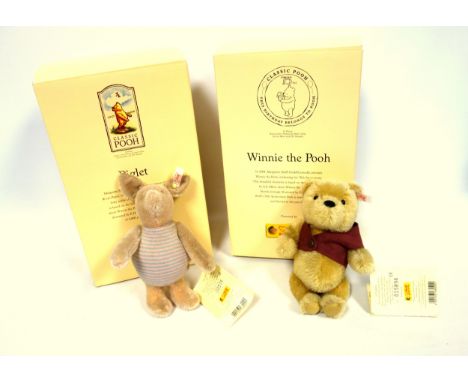 Steiff Winnie the Pooh bear, Limited Edition No. 15894, from the 75th Anniversary Classic Pooh Collection, 2001, H.18cm, and 