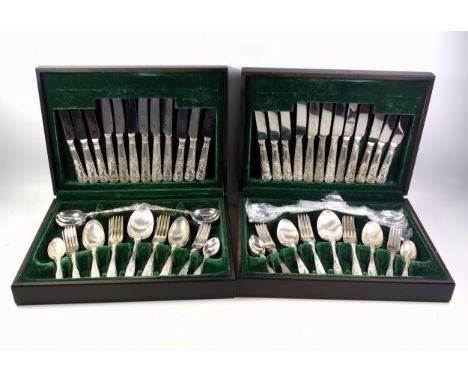 Two suites of silver plated King's Pattern cutlery, each of 44 pieces for 6 place settings, comprising 2 tablespoons, 6 table