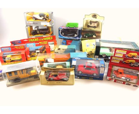 Dinky die cast models to include: Foden Tipping Lorry model 432, 1973 MGBGT V8, and M.G.B. GT 1965, and a DAF 66 Coupe Lion C