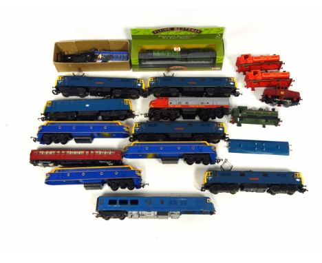 Four Lima Locomotives "City of London", 2 Tri-ang locomotives and a shunter, 3 incomplete Double Ended Diesel Locomotives, in