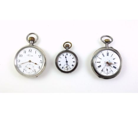 Early 20th Century Swiss Gentleman's pocket watch with a white enamelled dial inscribed "Fauvette", seconds dial and black Ar