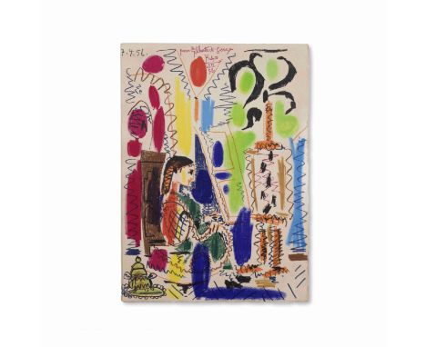PABLO PICASSO (1881-1973)L'Atelier de Cannes lithographie en couleursExécuté en 1957 pour le frontispice du livre Ces peintre