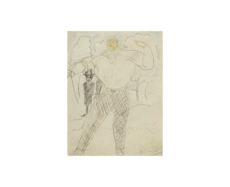 PABLO PICASSO (1881-1973)Apollinaire se bat en duel signé (en bas à droite)crayon graphite sur papierRéalisé en 1907signed (l