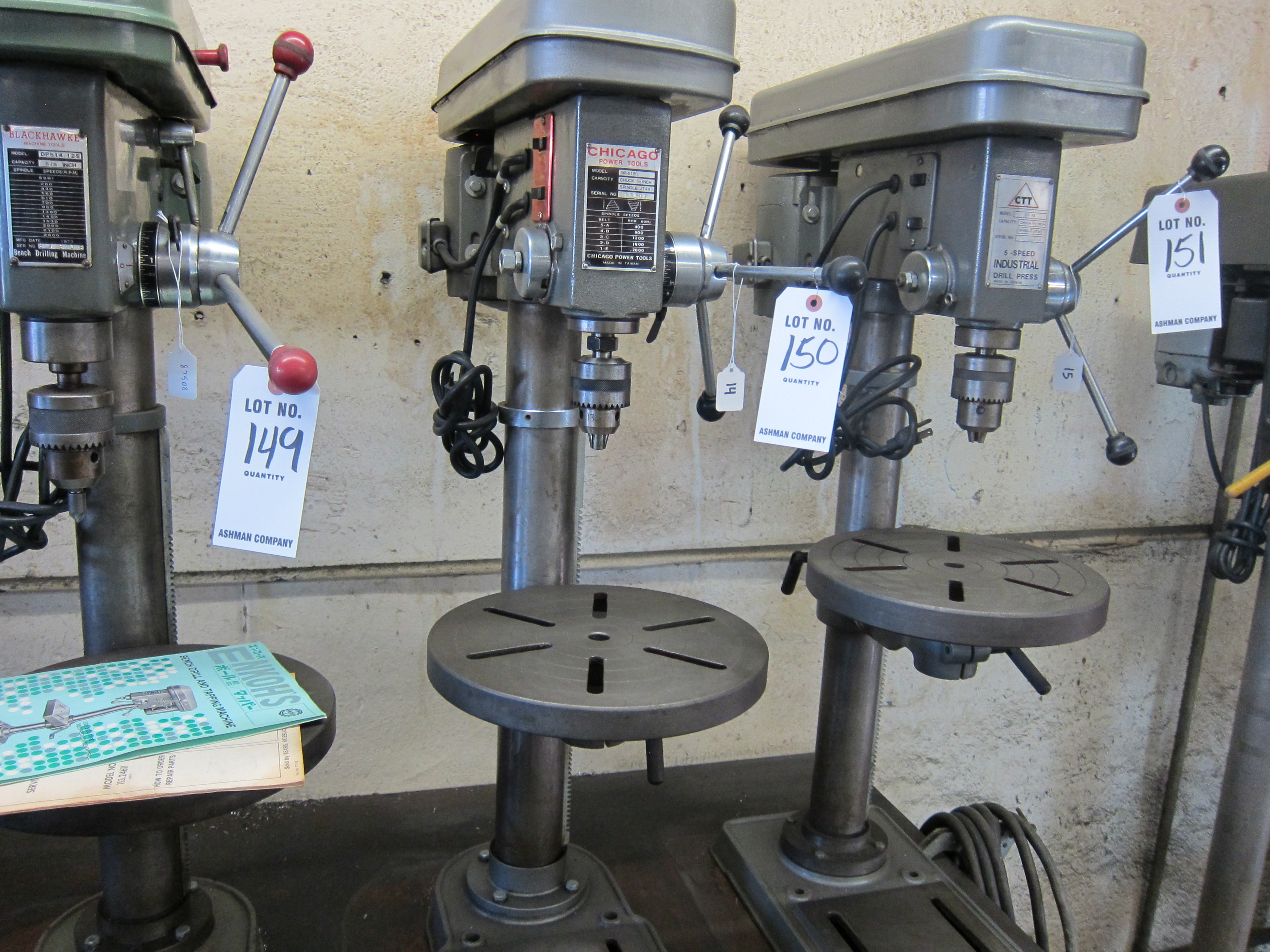 CHICAGO POWER TOOLS DP515 13307 BENCH DRILL PRESS