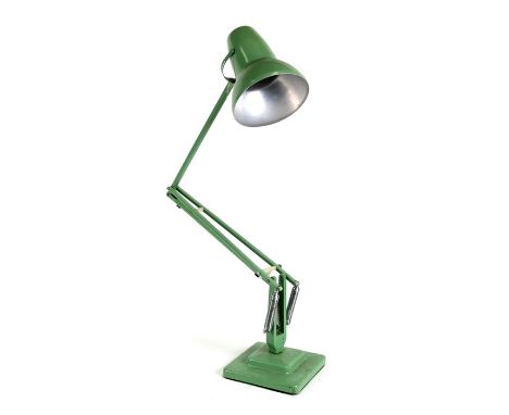 A Herbert Terry anglepoise lamp on a square two-step base.