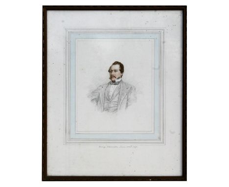 M C Walker, Henry Alexander Ince (1810-1891) pencil and watercolour sketch, signed lower right, framed &amp; glazed, 20 by 16