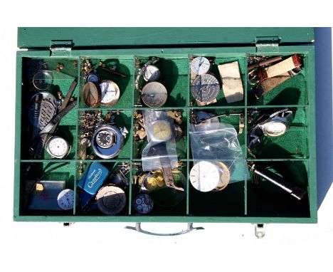 A quantity of assorted watch movements, parts and watch  makers tools.