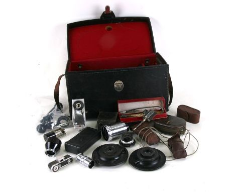A quantity of assorted camera lenses to include range finders.