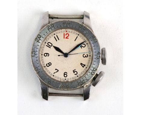 A 1940 Jaeger leCoultre Air Ministry Navigators wrist watch, the back engraved 'MK VII A 6 B / 159 6740/40 S.S. &amp; S. (for