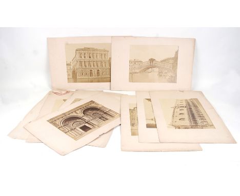 Ponti Studio, Venice - a set of eight (plus one other) late 19th century large albumen sepia type photographs mounted on pape