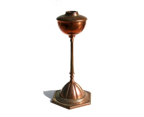 A rare WAS Benson copper oil lamp base (illustrated in WAS Benson Arts &amp; Crafts Luminary by Ian Hamilton on page 248), 47