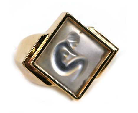 A modern Lalique glass dress ring in original box, approx UK size 'N'.Condition ReportAcid test mark to shoulder. no hall mar