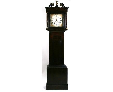 A 19th century 30-hour longcase clock, the painted dial with Roman numerals, signed 'Matthews, Leighton Buzzard', in an oak c