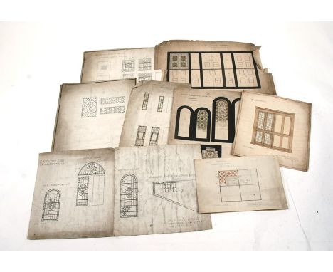A quantity of glass window designs by Whitefriers to include The National Portrait Gallery, Maresfield Park, Sussex, 52 Grosv