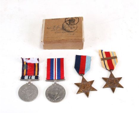 A WW2 medal group consisting of the 39/45 Star, Africa Star with 8th Army clasp, War Medal and WW2 India Service Medal togeth