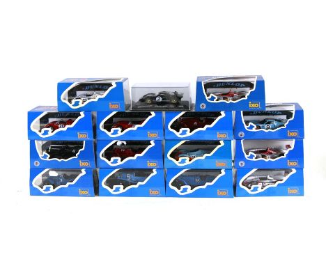 A collection of IXO 1-43 scale diecast Le Mans Winning Sports Cars including 1934 Alpha Romeo 8c, 1935 Lagonda Rapide, 1958 F