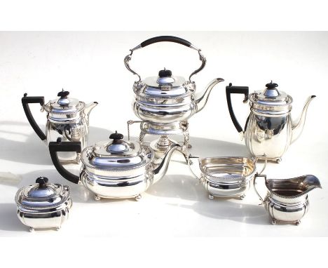 A Mappin &amp; Webb seven-piece tea and coffee set, Birmingham 1927, approx 120oz.