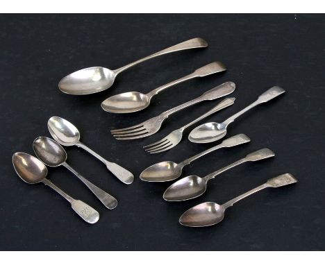 A quantity of assorted silver flatware, various dates and makers, weight 311g.
