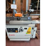 SCM T130N spindle moulder with Steff 2038 power feed. Purchaser responsible for electrical