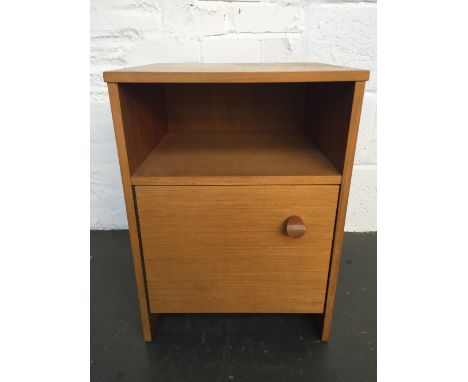 A mid-century bedside table by Avalon single shelf with cupboard below 55cmH x 40 x 38