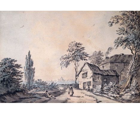 Frederick Wilton Litchfield Stockdale (1780-1850) View of St. Paul’s from the South Pen and ink with wash 16 x 24cm; 6¼ x 9½i