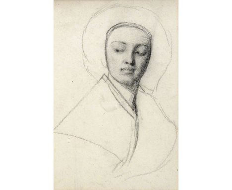 Charles Sillem Lidderdale (1831-1895) Portrait of a lady  Chalk on buff paper 23.5 x 16cm; 9¼ x 6¼in Provenance: Abbott & Hol