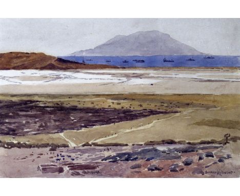‡ Norman Wilkinson (1878-1971) Salt Lake from Chocolate Hill Signed Watercolour 24 x 36cm; 9½ x 14in Literature: Reproduced i
