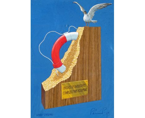 ‡ Robin Page (b.1932) Wood carving Signed and titled Lithograph 42 x 29cm; 16½ x 11½in  ++Slightly foxed in the background
