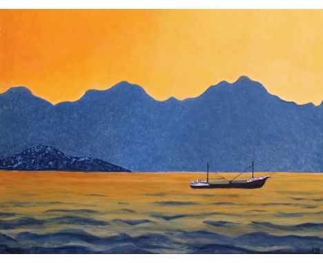 ‡ Christian Brett (20th Century) Cretan Dawn Signed with initials XB Oil on board 71 x 91cm; 28 x 36in Provenance: The New Ar