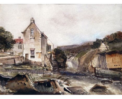 Henry Barlow Carter (1803-1867) St. Sampson’s, Guernsey Signed below mount, said to be titled verso Watercolour with scratchi