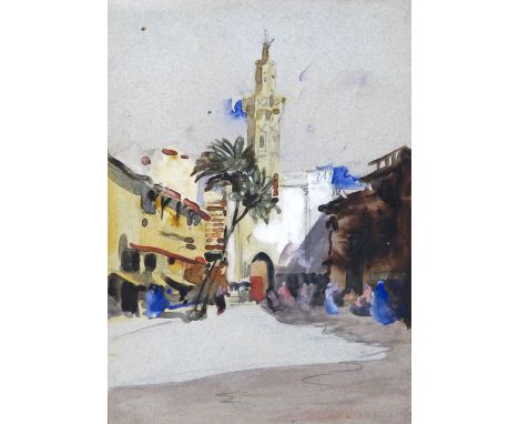 Hercules Brabazon Brabazon (1821-1906) Sudan Street Scene Watercolour over pencil on grey paper 20 x 14cm; 8 x 5in Provenance
