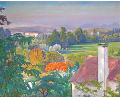 ‡ Hermann Croissant (1897-1963) A view of an extensive landscape Oil on canvas 65 x 80cm Provenance: By descent from the arti