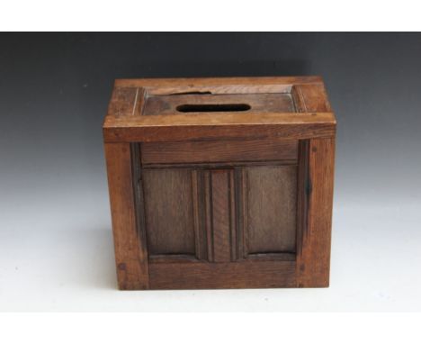 AN ANTIQUE OAK COUNTRY HOUSE POST BOX, H 26 cm
