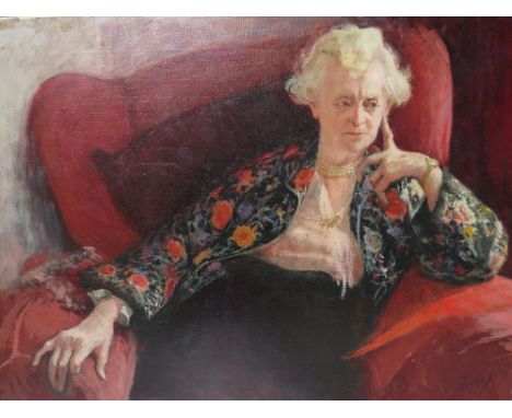 MARY BERESFORD WILLIAMS (1931-2003). Portrait study of a seated lady, inscribed verso 'Ambleside', signed with initials lower