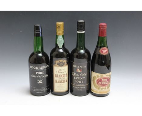 4 ASSORTED BOTTLES CONSISTING OF 1 BOTTLE OF GRANT'S OF ST JAMES NUITS ST. GEORGE 1971,  1 bottle of Grants 'Rare Old' tawny 