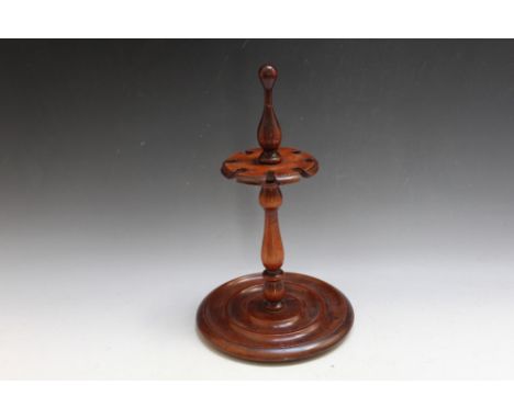 A VINTAGE MAHOGANY PIPE STAND, H 37 cm Condition Report:top broken and reglued
