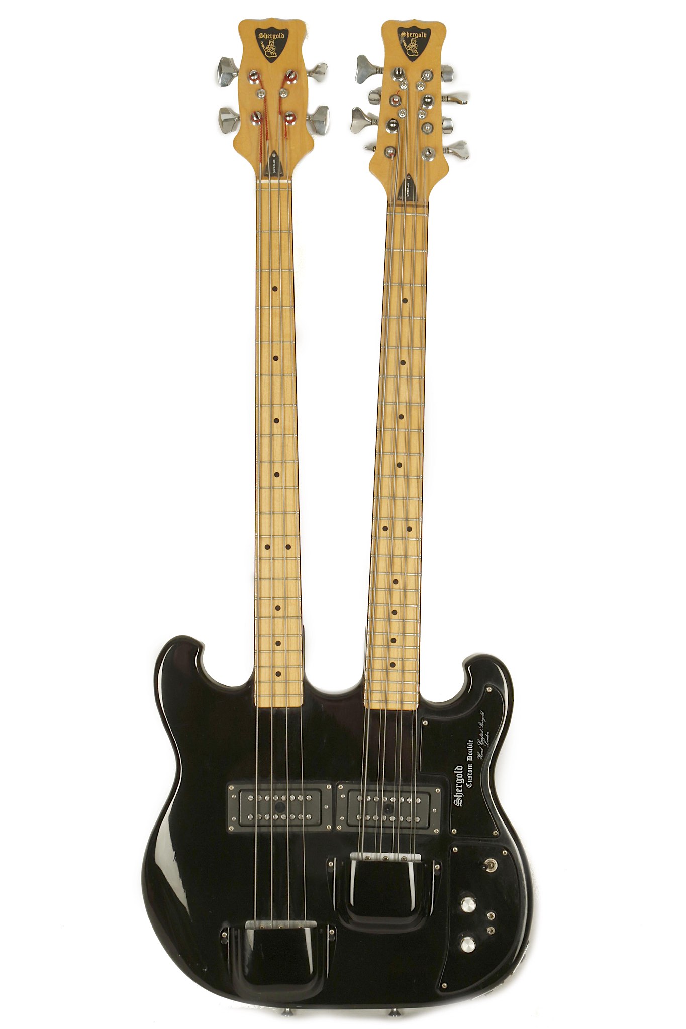 A 1970's Shergold 4/8 String Double Neck Bass Guitar in Black very good