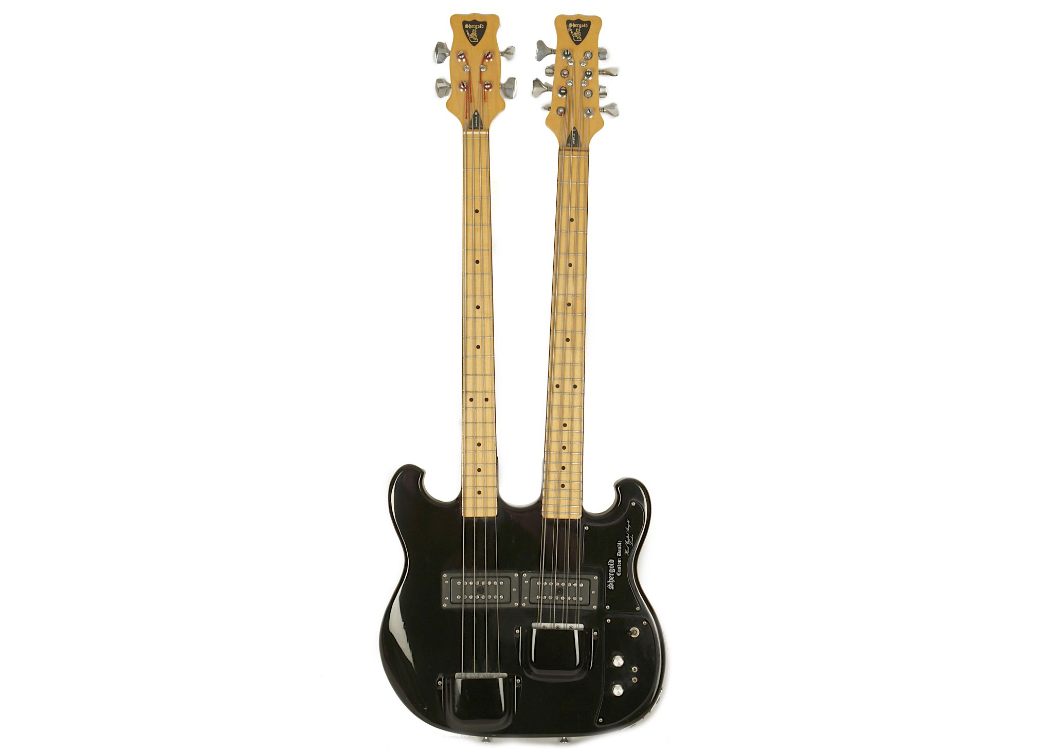 A 1970's Shergold 4/8 String Double Neck Bass Guitar in Black very good