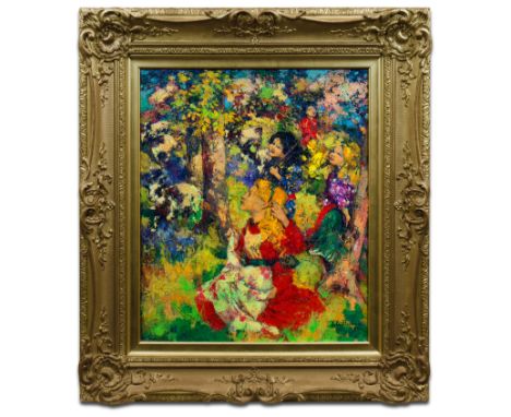 EDWARD ATKINSON HORNEL (1864 - 1933) THE GOAT HERD oil on canvas, signed and dated - 96 (lower right) 61cm x 50.8cm (24 x 20 