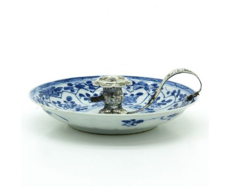 Made from Kangxi period Chinese porcelain, Dutch silver.